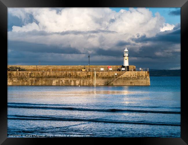 Smeatons Pier and Lighthouse, St Ives Harbour, Cornwall Framed Print by Photimageon UK