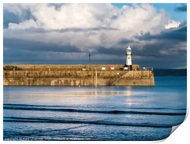 Smeatons Pier and Lighthouse, St Ives Harbour, Cornwall Print by Photimageon UK