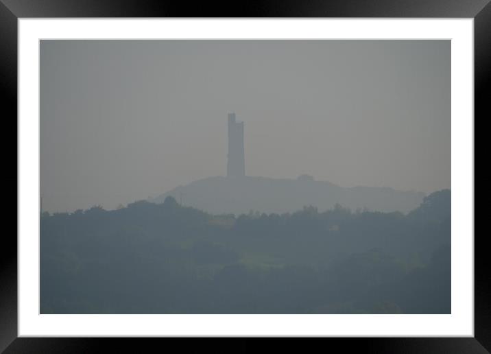 Misty morning castle tower  Framed Mounted Print by Roy Hinchliffe