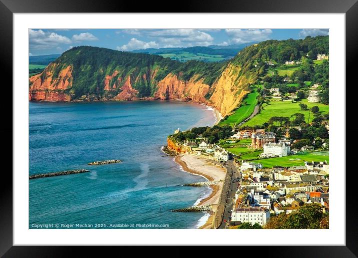 Red Earth Cliffs of Sidmouth Framed Mounted Print by Roger Mechan