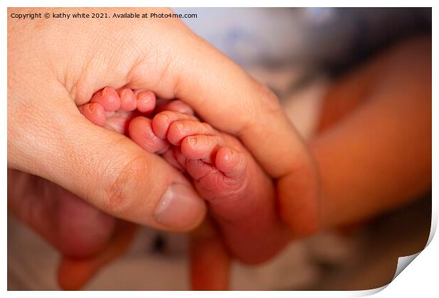 Small cute baby feet,I have got you Print by kathy white