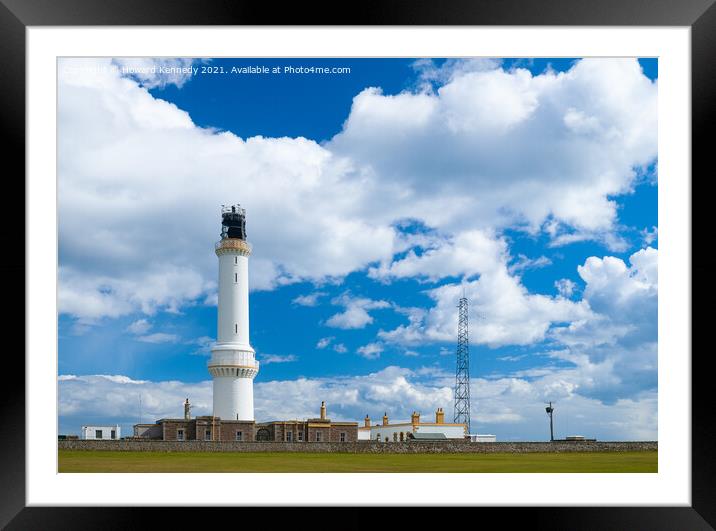 Girdleness Lighthouse at Nigg Bay, Aberdeen Framed Mounted Print by Howard Kennedy