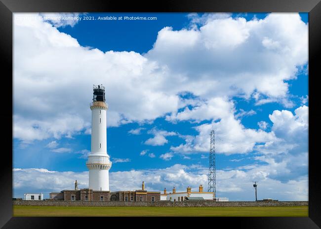 Girdleness Lighthouse at Nigg Bay, Aberdeen Framed Print by Howard Kennedy