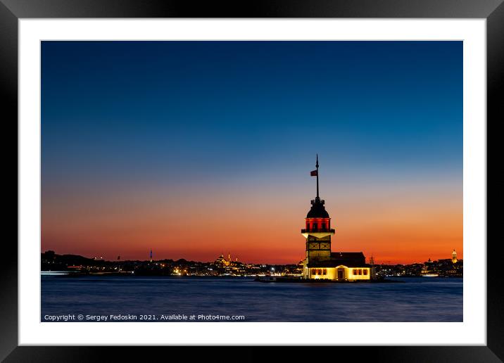 Bosphorus with Maiden's Tower. Istanbul, Turkey Framed Mounted Print by Sergey Fedoskin