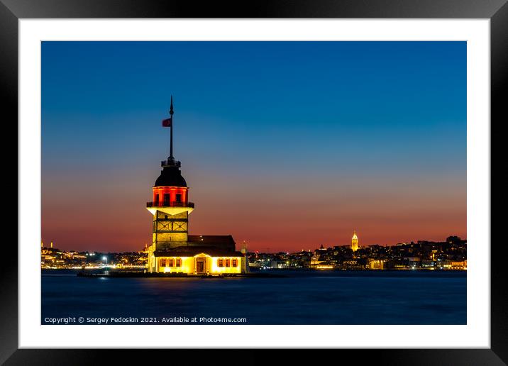 Maiden's Tower. Istanbul, Turkey Framed Mounted Print by Sergey Fedoskin