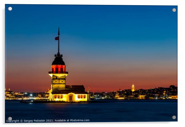 Maiden's Tower. Istanbul, Turkey Acrylic by Sergey Fedoskin