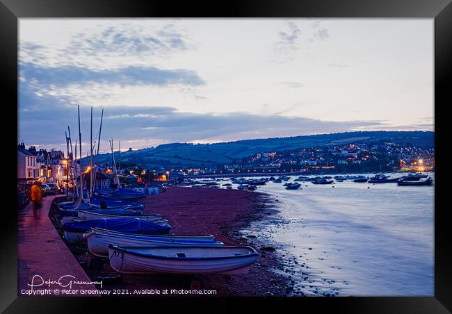 Shaldon Seafront In Long Exposure Framed Print by Peter Greenway