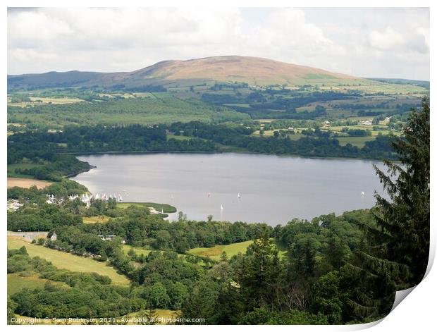 View of Bassenthwaite Lake from Sale Fell Print by Sam Robinson