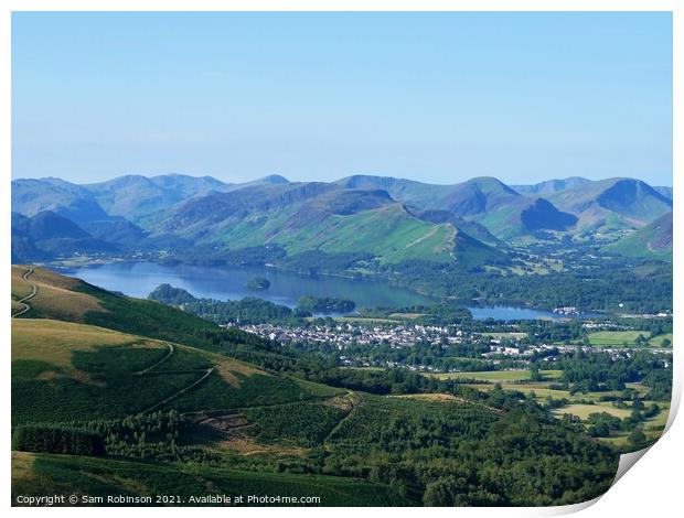 View of Keswick and Derwentwater Print by Sam Robinson