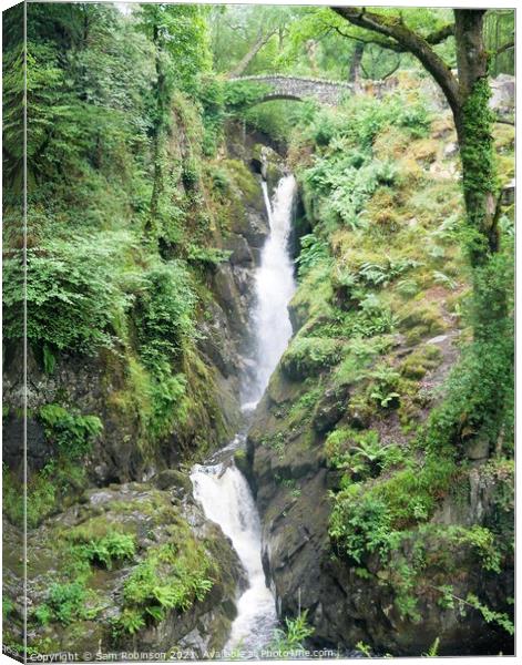 Aira Force Waterfall, UIlswater, Lake District Canvas Print by Sam Robinson