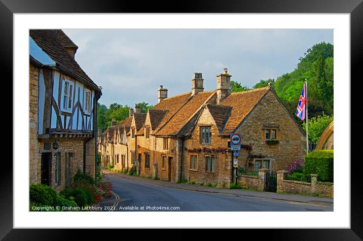 Castle Combe Framed Mounted Print by Graham Lathbury
