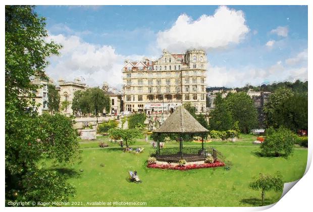 Elegant Bath Stone Buildings Print by Roger Mechan