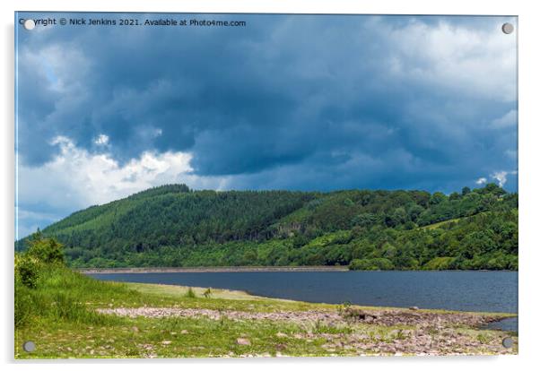 Talybont Reservoir in Summer Brecon Beacons   Acrylic by Nick Jenkins