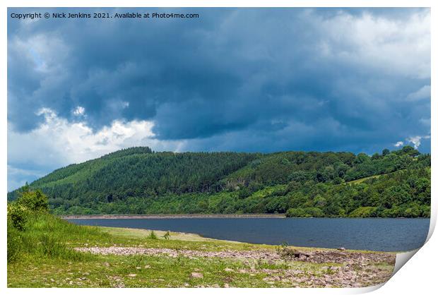 Talybont Reservoir in Summer Brecon Beacons   Print by Nick Jenkins