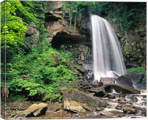 Melincourt waterfall, Neath Valley, Wales, UK Canvas Print by Geraint Tellem ARPS