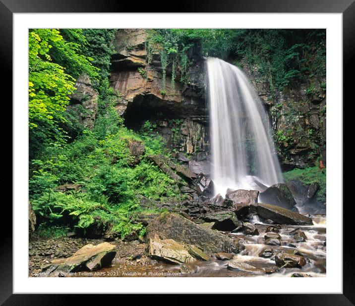 Melincourt waterfall, Neath Valley, Wales, UK Framed Mounted Print by Geraint Tellem ARPS