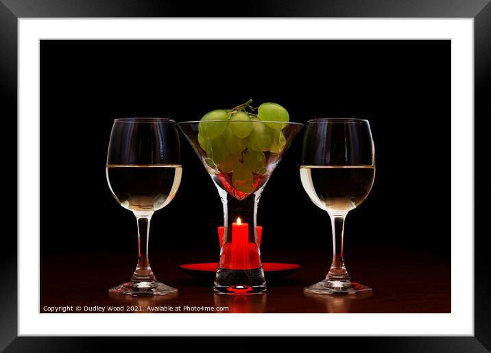Romantic Wine Night Framed Mounted Print by Dudley Wood
