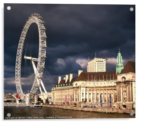 London Eye, London, UK Acrylic by Geraint Tellem ARPS