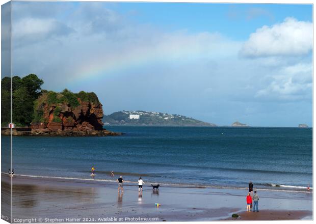 Rainbow over the Bay Canvas Print by Stephen Hamer