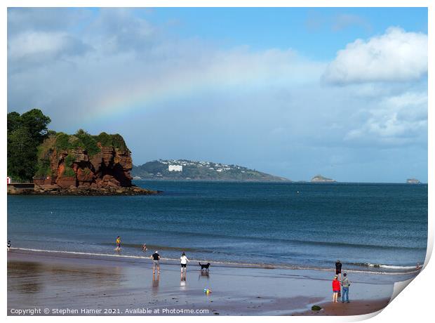 Rainbow over the Bay Print by Stephen Hamer