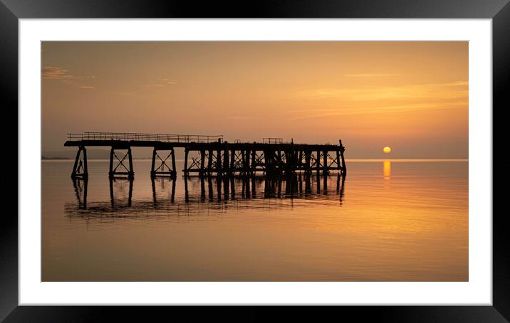 Carlingpoint Pier Sunrise Framed Mounted Print by overhoist 