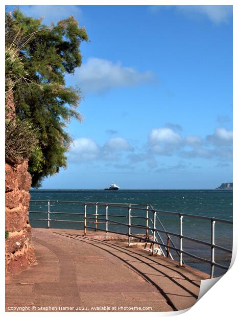 Goodrington Sands Coastal Path Print by Stephen Hamer