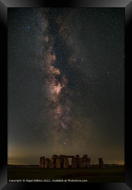 Centre of the Galaxy - Stonehenge Framed Print by Nigel Wilkins
