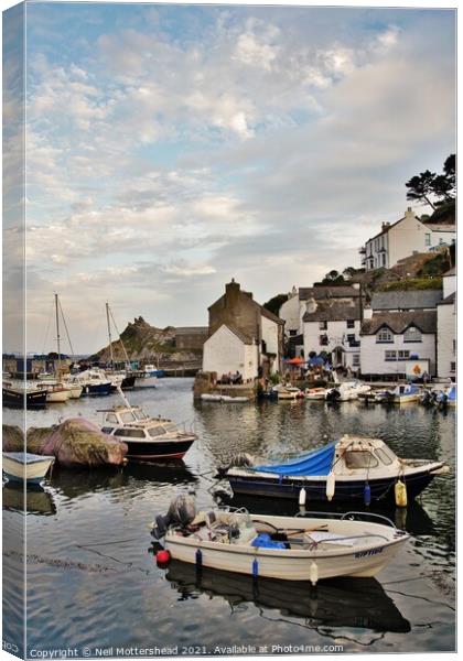 Looking Across To The Blue Peter, Polperro. Canvas Print by Neil Mottershead