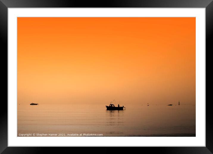 Dawn Sea Angling Framed Mounted Print by Stephen Hamer