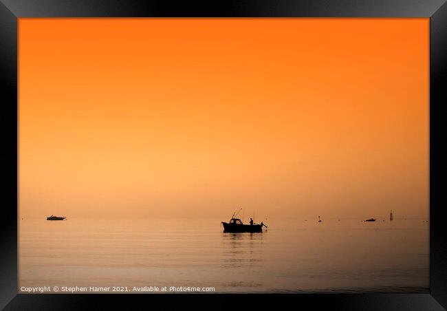 Dawn Sea Angling Framed Print by Stephen Hamer