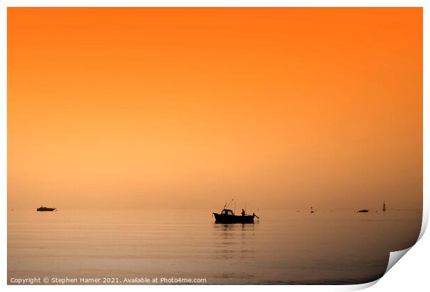 Dawn Sea Angling Print by Stephen Hamer