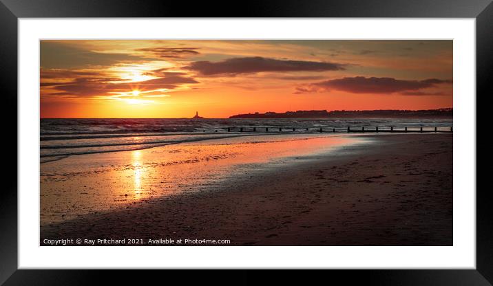 Sunrise Over Blyth Beach Framed Mounted Print by Ray Pritchard