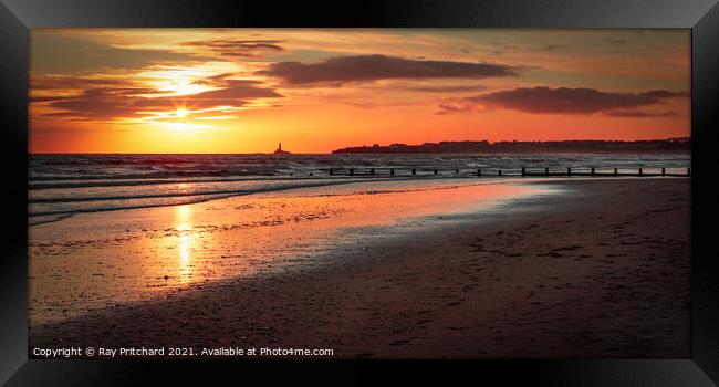 Sunrise Over Blyth Beach Framed Print by Ray Pritchard