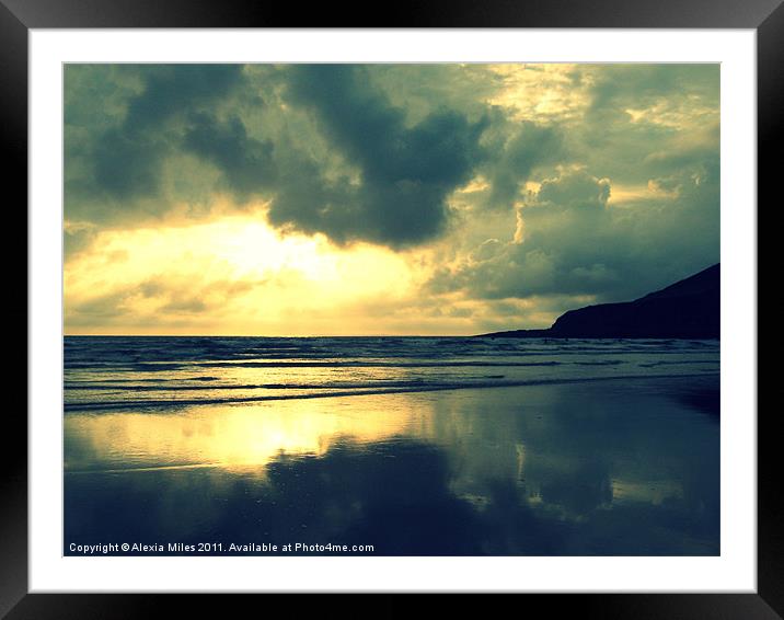 Saunton by night Framed Mounted Print by Alexia Miles
