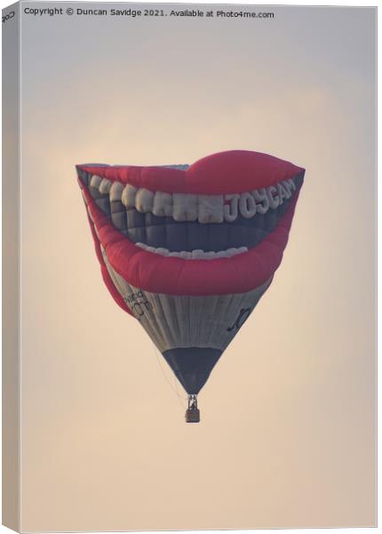 Joycam hot air balloon Canvas Print by Duncan Savidge