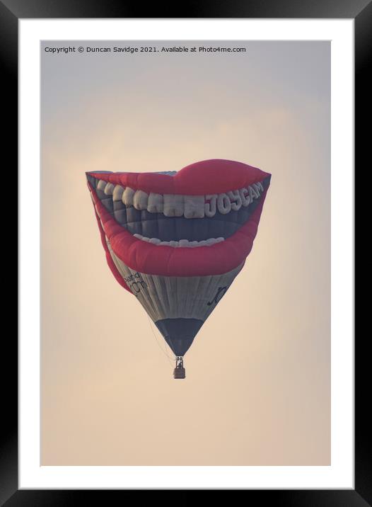 Joycam hot air balloon Framed Mounted Print by Duncan Savidge