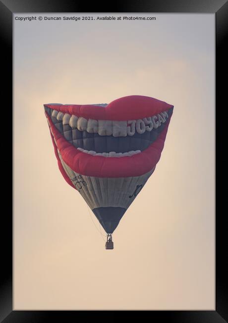 Joycam hot air balloon Framed Print by Duncan Savidge