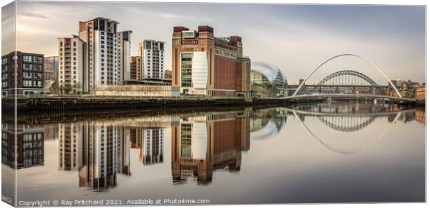 River Tyne Reflections Canvas Print by Ray Pritchard