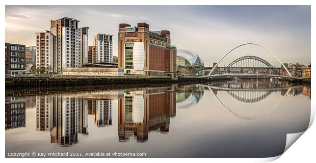 River Tyne Reflections Print by Ray Pritchard