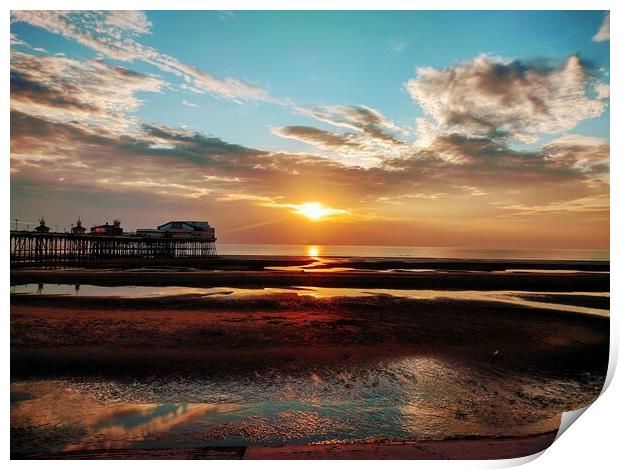 North Pier Sunset Print by Ian Pettman