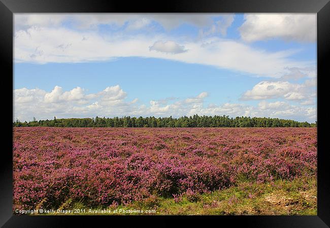 New Forest Heather Framed Print by kelly Draper