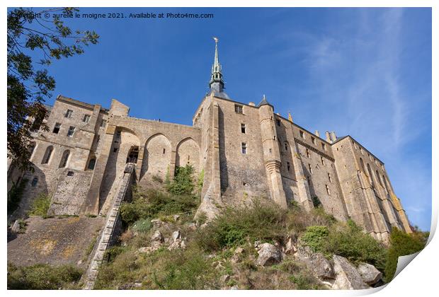 Abbey of Mont Saint-Michel Print by aurélie le moigne