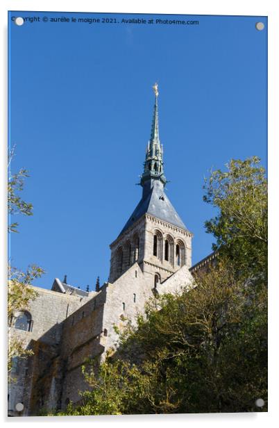 Abbey of Mont Saint-Michel Acrylic by aurélie le moigne