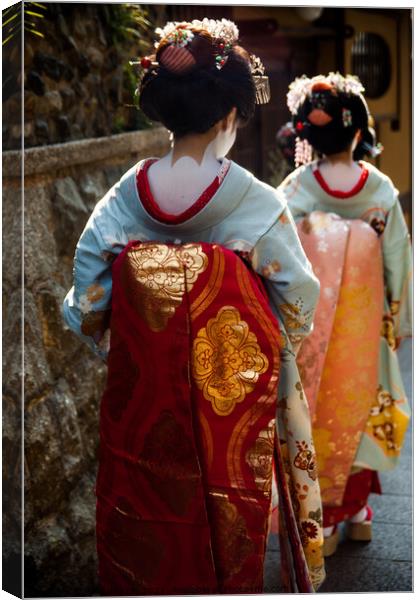 Details of geisha girl costume in the back Canvas Print by Adelaide Lin