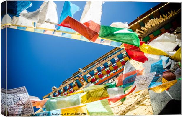 Tibetan prayer flags spread good fortune Canvas Print by Adelaide Lin