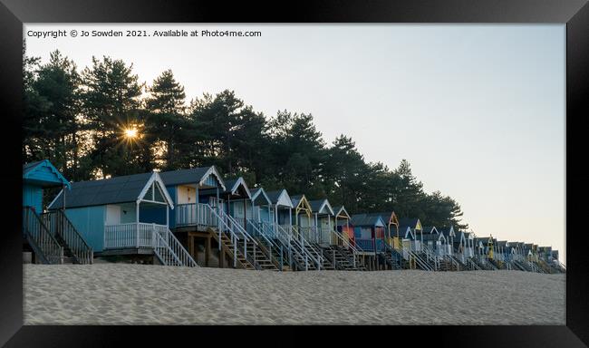 Wells Beach Huts (1) Framed Print by Jo Sowden