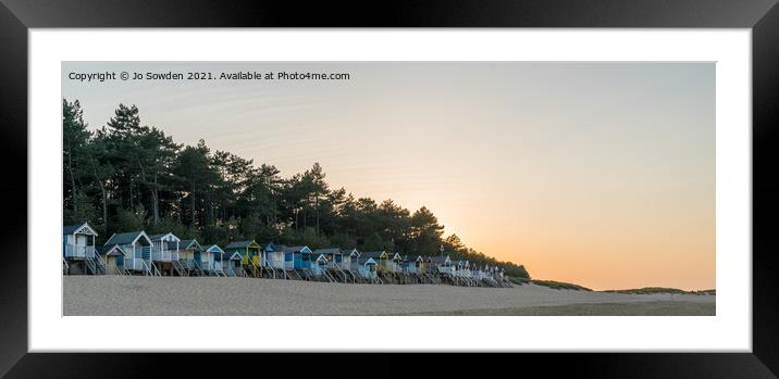 Wells Beach Huts (2) Framed Mounted Print by Jo Sowden