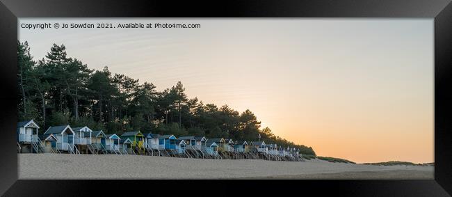 Wells Beach Huts (2) Framed Print by Jo Sowden