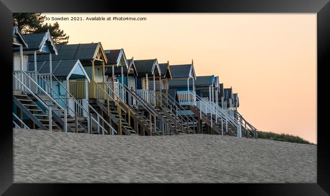 Wells Beach Huts (5) Framed Print by Jo Sowden
