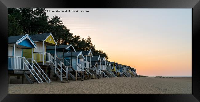 Wells Beach Huts (8 Framed Print by Jo Sowden